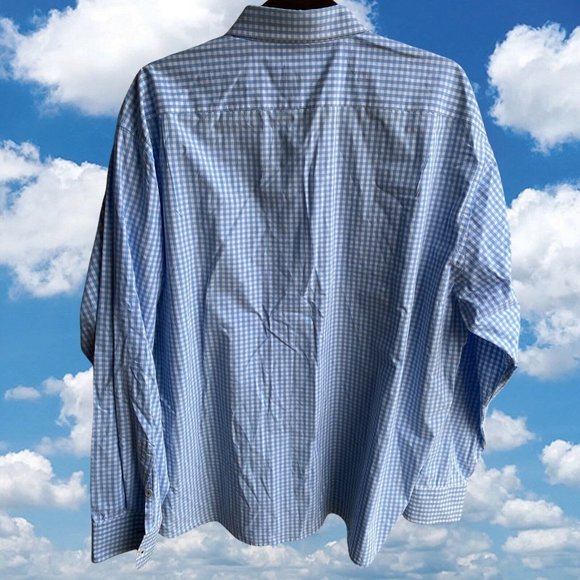 UNTUCKit Mens 3XL XXL Button Down Casual Shirt Blue Gingham Plaid Check Cotton - Picture 2 of 4